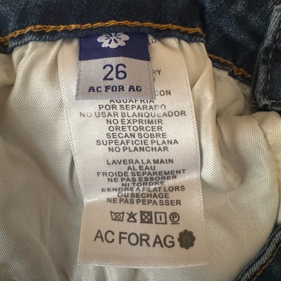 AC for AG Raw Hem Super Flare Stretch Jeans size 26 - Picture 4 of 6